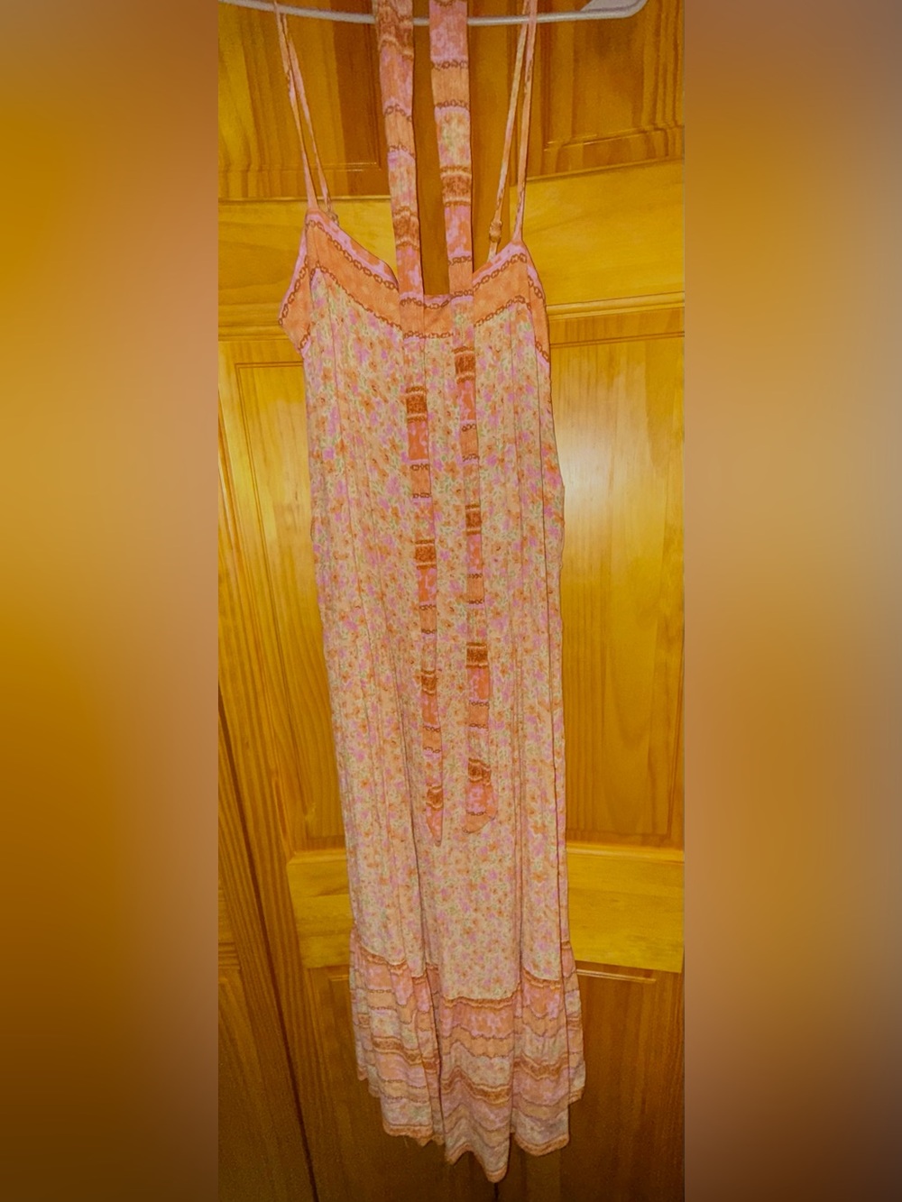 Billabong Pink Floral Tiered Maxi Dress